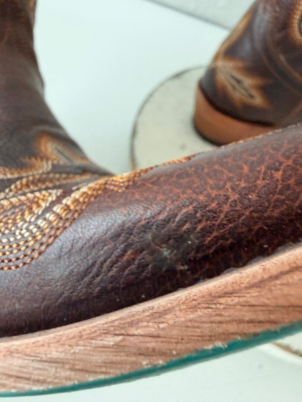 Lane LEXINGTON Cognac Brown Cowboy Boots Womens 6.5 Western Cowgirl Mid Calf - Picture 7 of 11